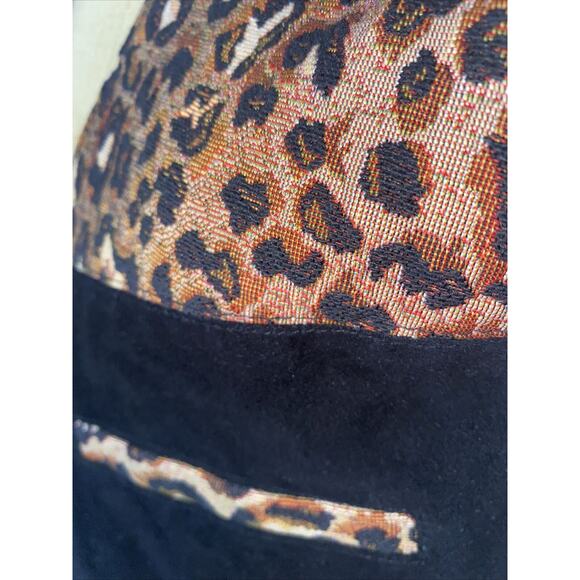 AJ Vintage Leather Fabric Vest Animal Print 90s Size Small Excellent Condition - Picture 3 of 10